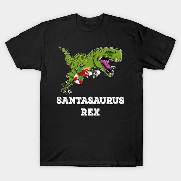 Men_s T Rex Holiday Kid Candy Cane T-Shirt by Danielsmfbb